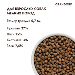 GRANDORF DOG Lamb&Turkey MINI (ягнёнок с индейкой для собак мини пород)  8 кг.